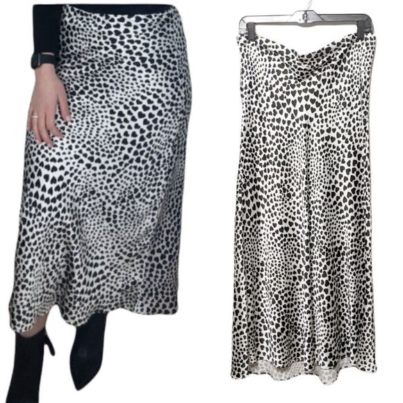 NWOT RACHEL ZOE Hearts Midi Skirt - Picture 1 of 9